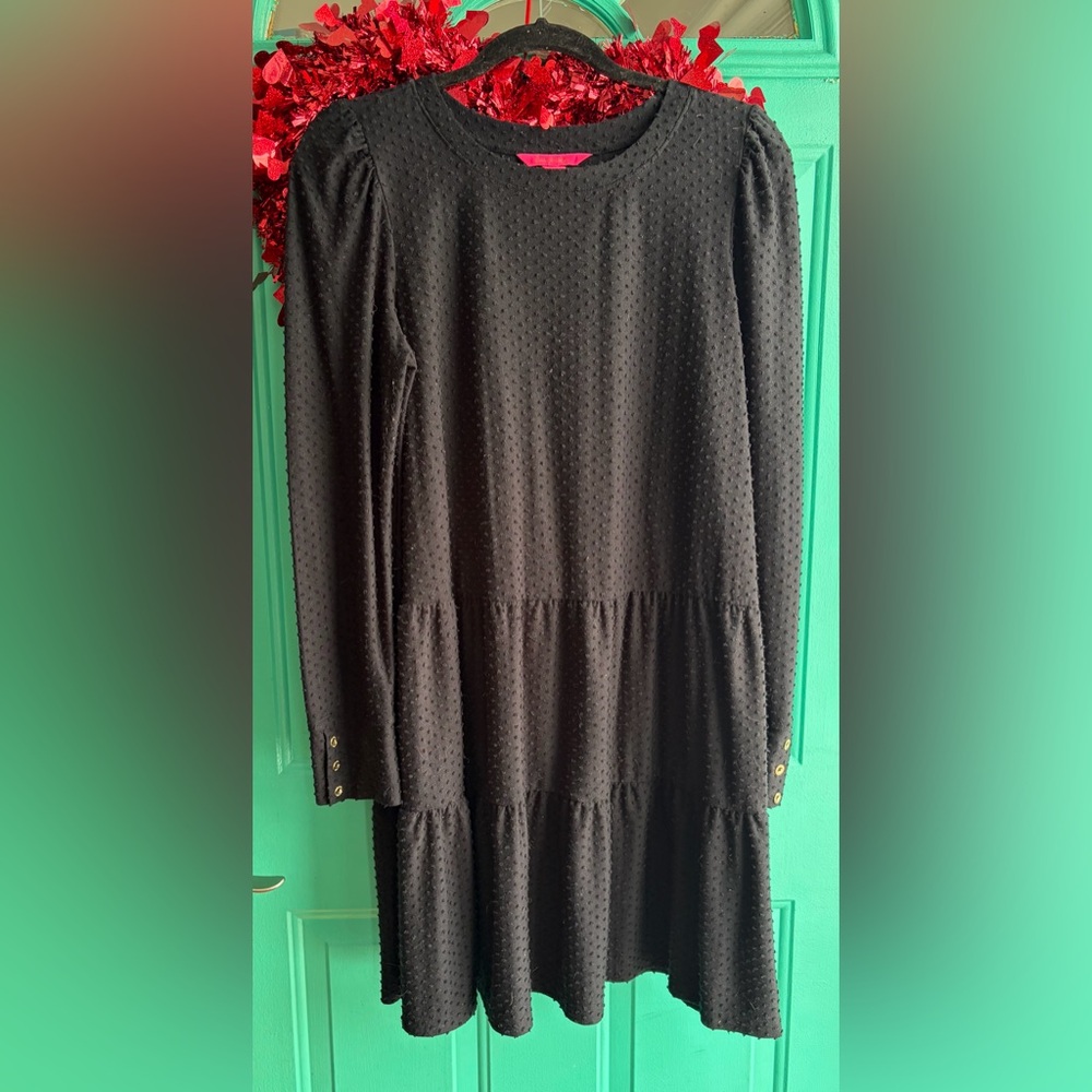 VGUC Lilly Pulitzer Arlette Swing Dress - Black - Large